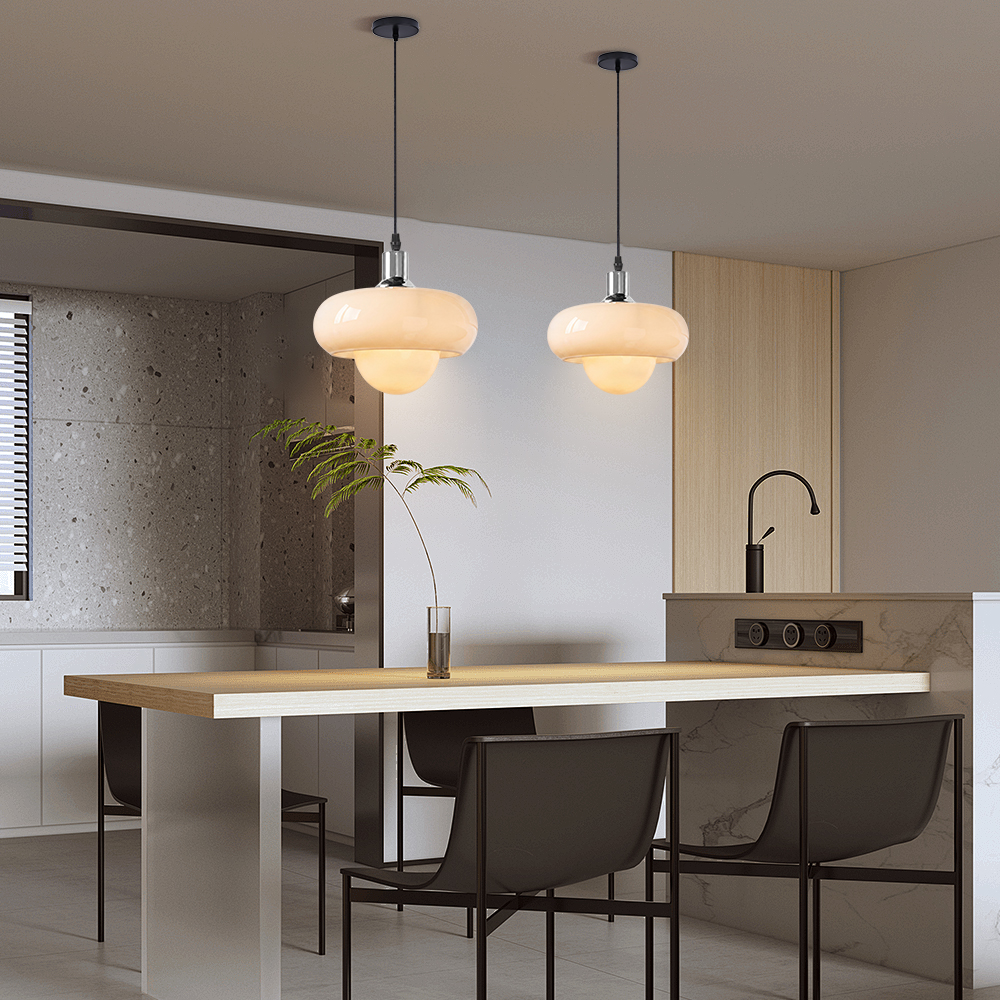Bauhaus Minimalist Glass Pendant Light for Dining Rooms Bars