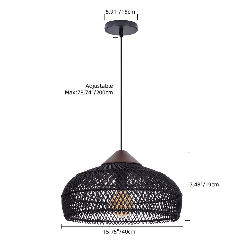 Pastoral Decor Rattan Pendant Light Creative Fixtures for Dining Areas, Living Rooms