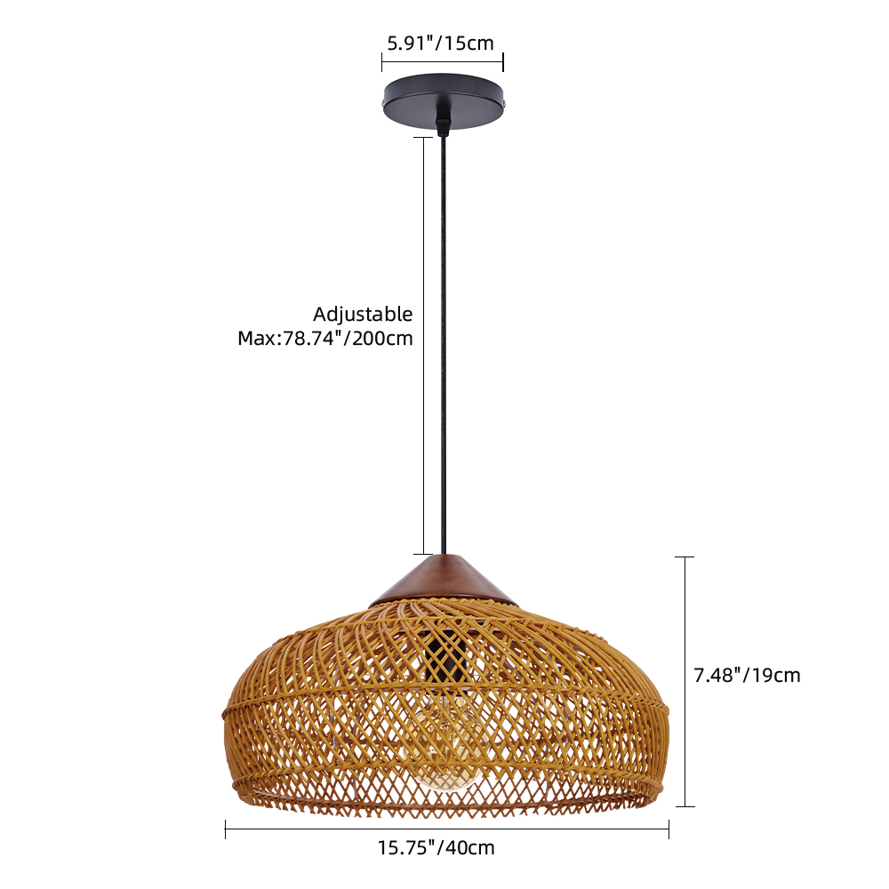 Pastoral Decor Rattan Pendant Light Creative Fixtures for Dining Areas, Living Rooms