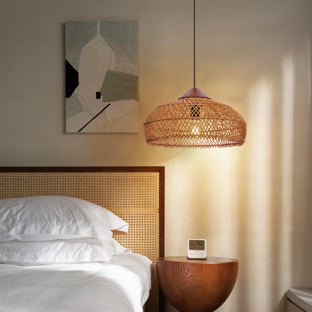 Pastoral Decor Rattan Pendant Light Creative Fixtures for Dining Areas, Living Rooms