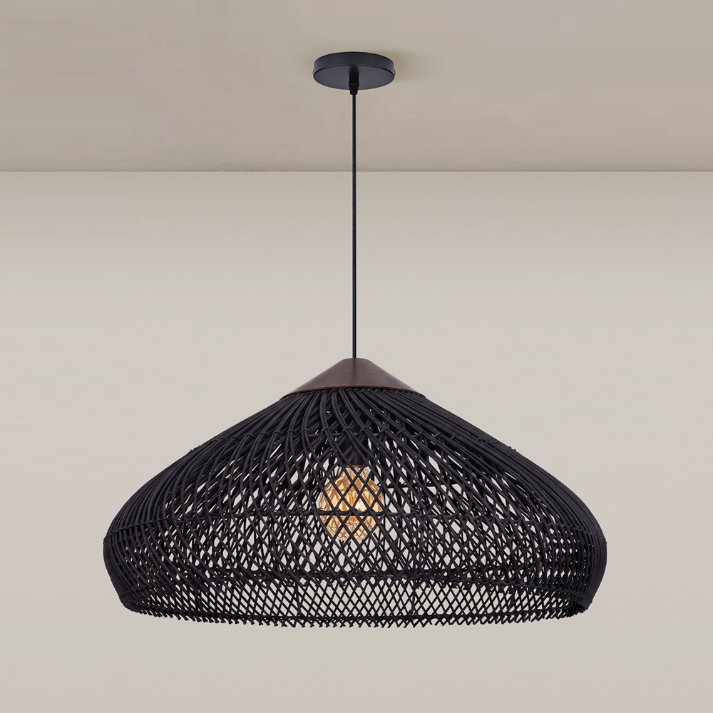 Pastoral Decor Rattan Pendant Light Creative Fixtures for Dining Areas, Living Rooms