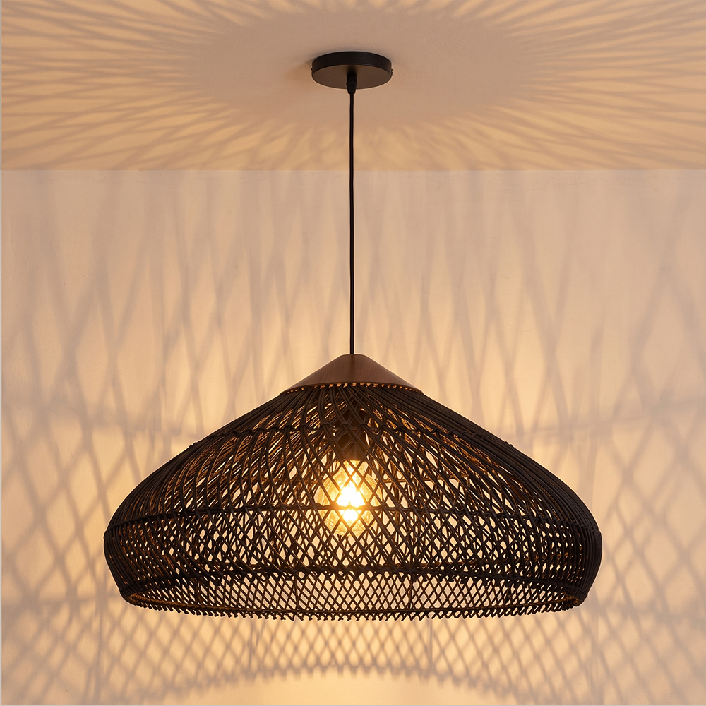 Pastoral Decor Rattan Pendant Light Creative Fixtures for Dining Areas, Living Rooms