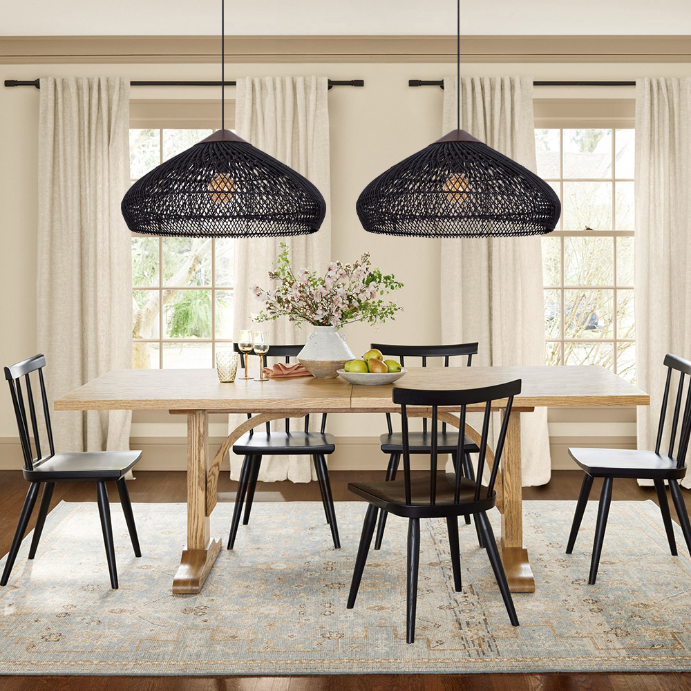 Pastoral Decor Rattan Pendant Light Creative Fixtures for Dining Areas, Living Rooms