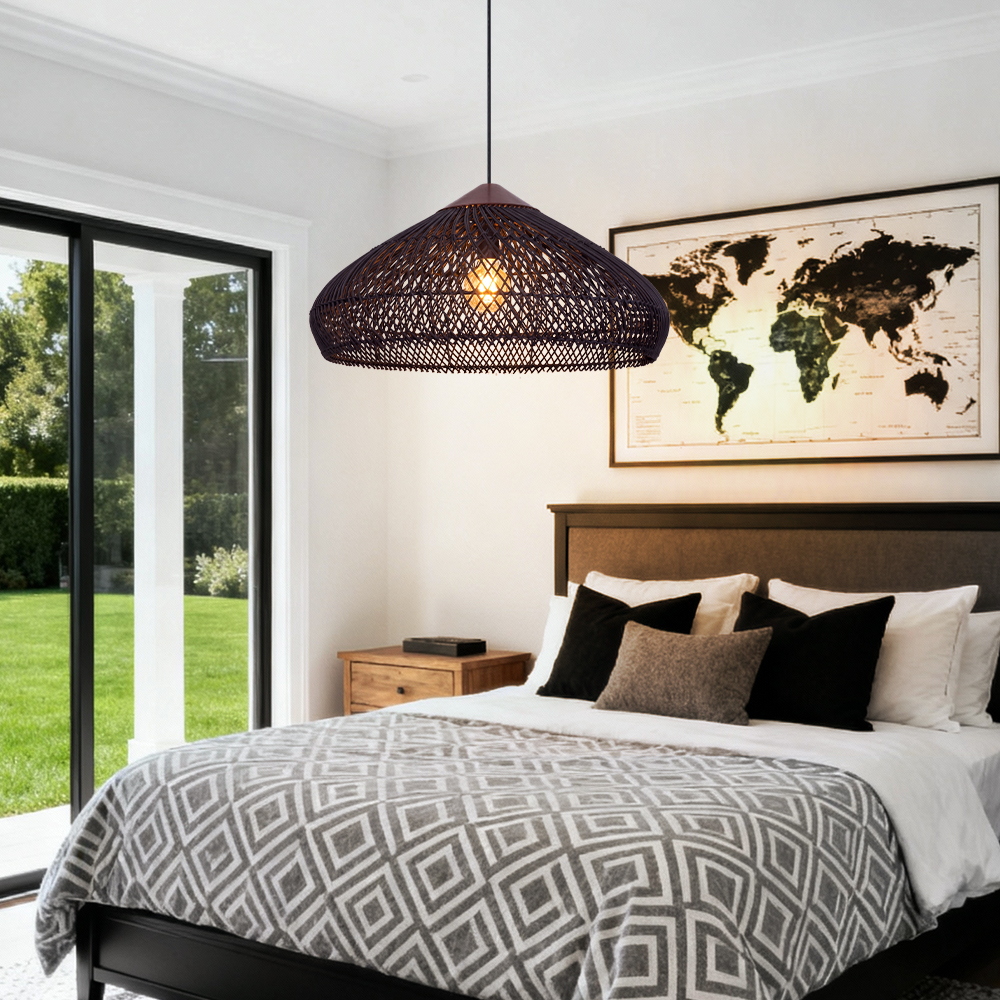 Pastoral Decor Rattan Pendant Light Creative Fixtures for Dining Areas, Living Rooms