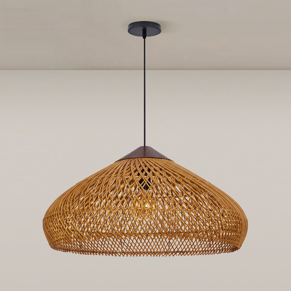 Pastoral Decor Rattan Pendant Light Creative Fixtures for Dining Areas, Living Rooms