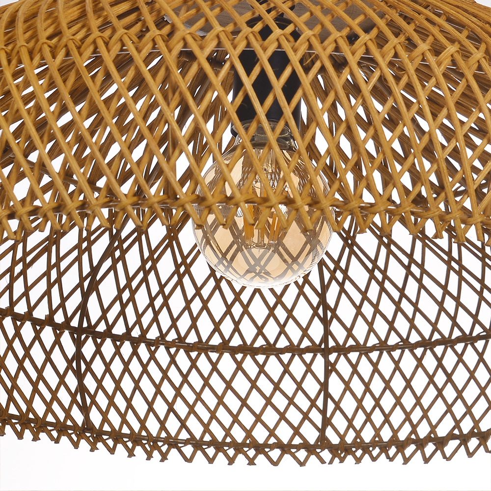 Pastoral Decor Rattan Pendant Light Creative Fixtures for Dining Areas, Living Rooms