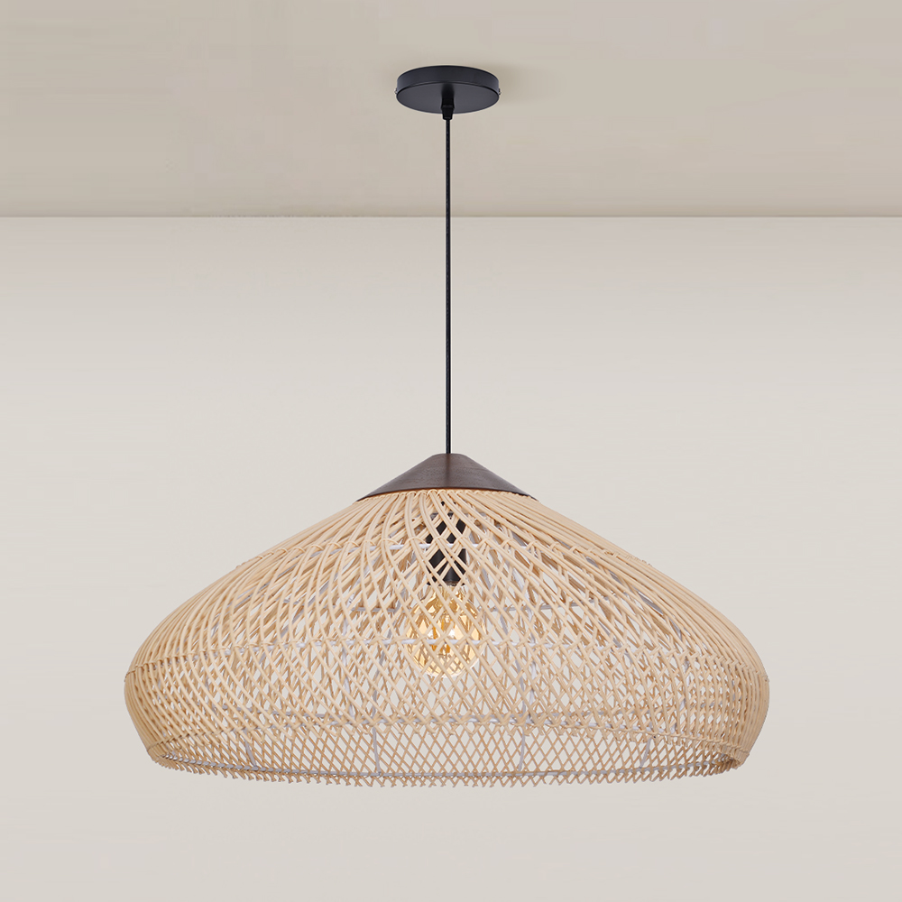 Pastoral Decor Rattan Pendant Light Creative Fixtures for Dining Areas, Living Rooms
