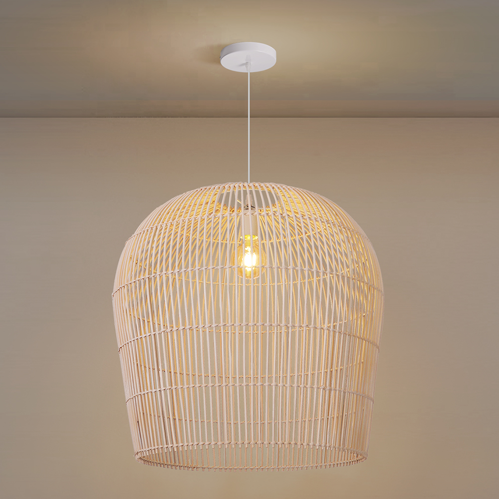Coastal Chic Rattan Lighting Natural Handwoven Pendant Lamp Shade