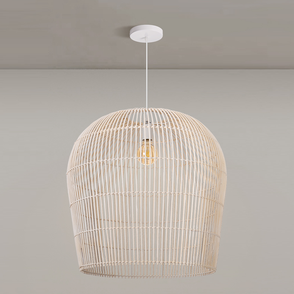 Coastal Chic Rattan Lighting Natural Handwoven Pendant Lamp Shade