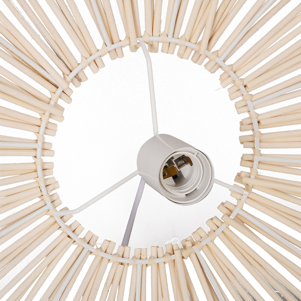 Modern Handwoven Bell-Shaped Rattan Pendant Light Suitable for Indoor Areas
