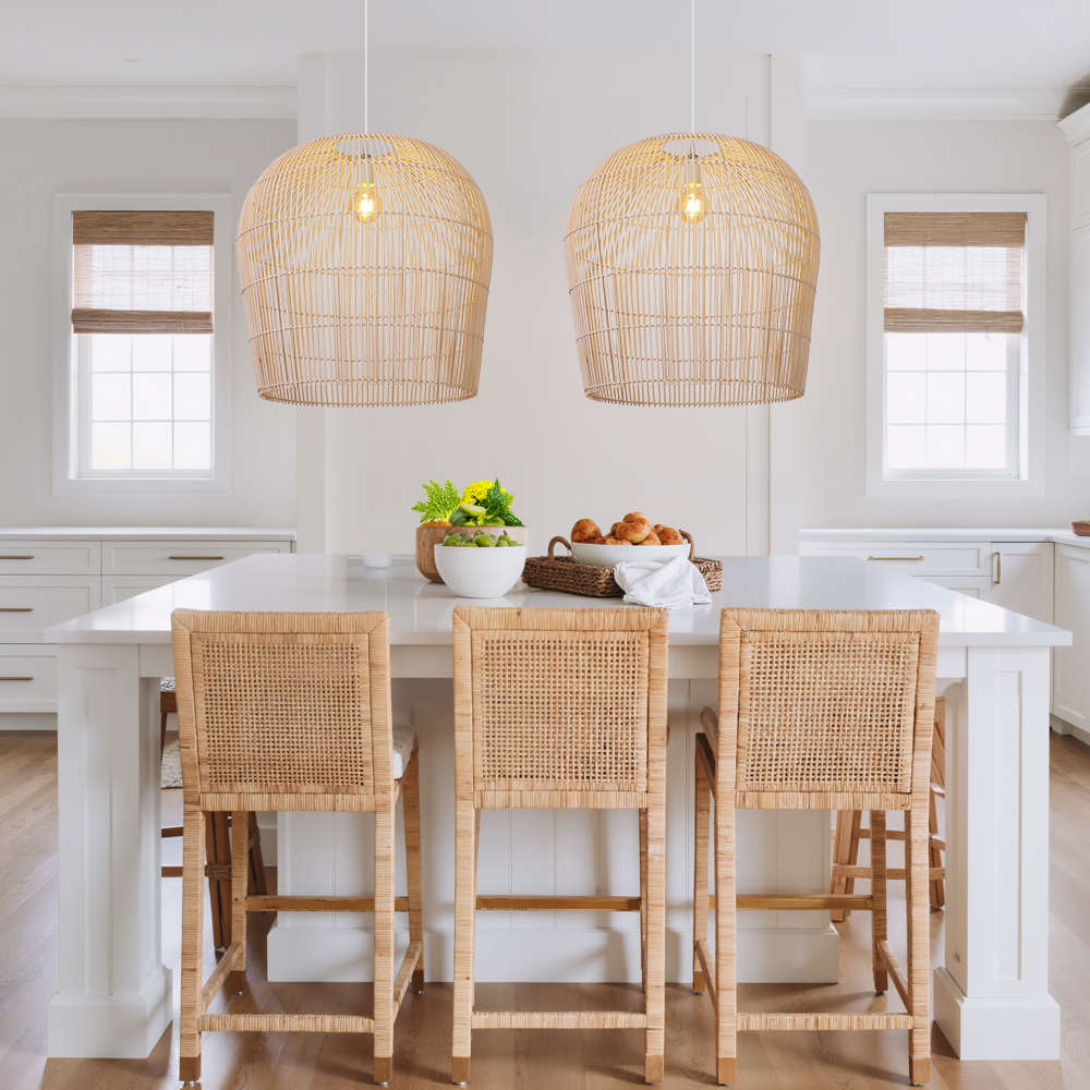 Coastal Chic Rattan Lighting Natural Handwoven Pendant Lamp Shade