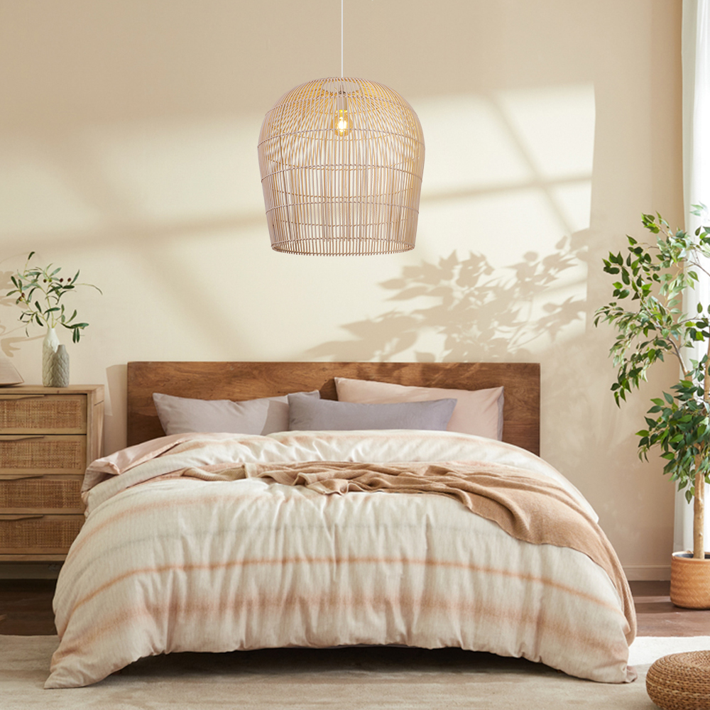 Coastal Chic Rattan Lighting Natural Handwoven Pendant Lamp Shade