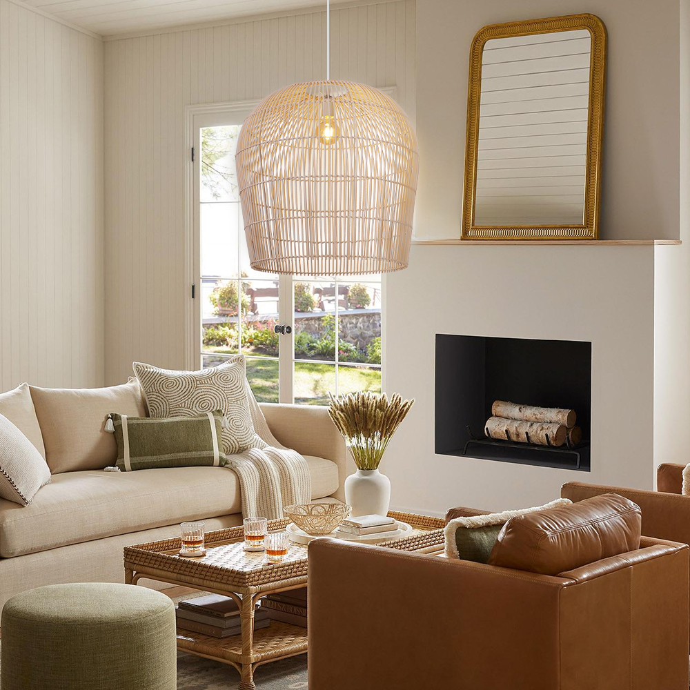 Coastal Chic Rattan Lighting Natural Handwoven Pendant Lamp Shade