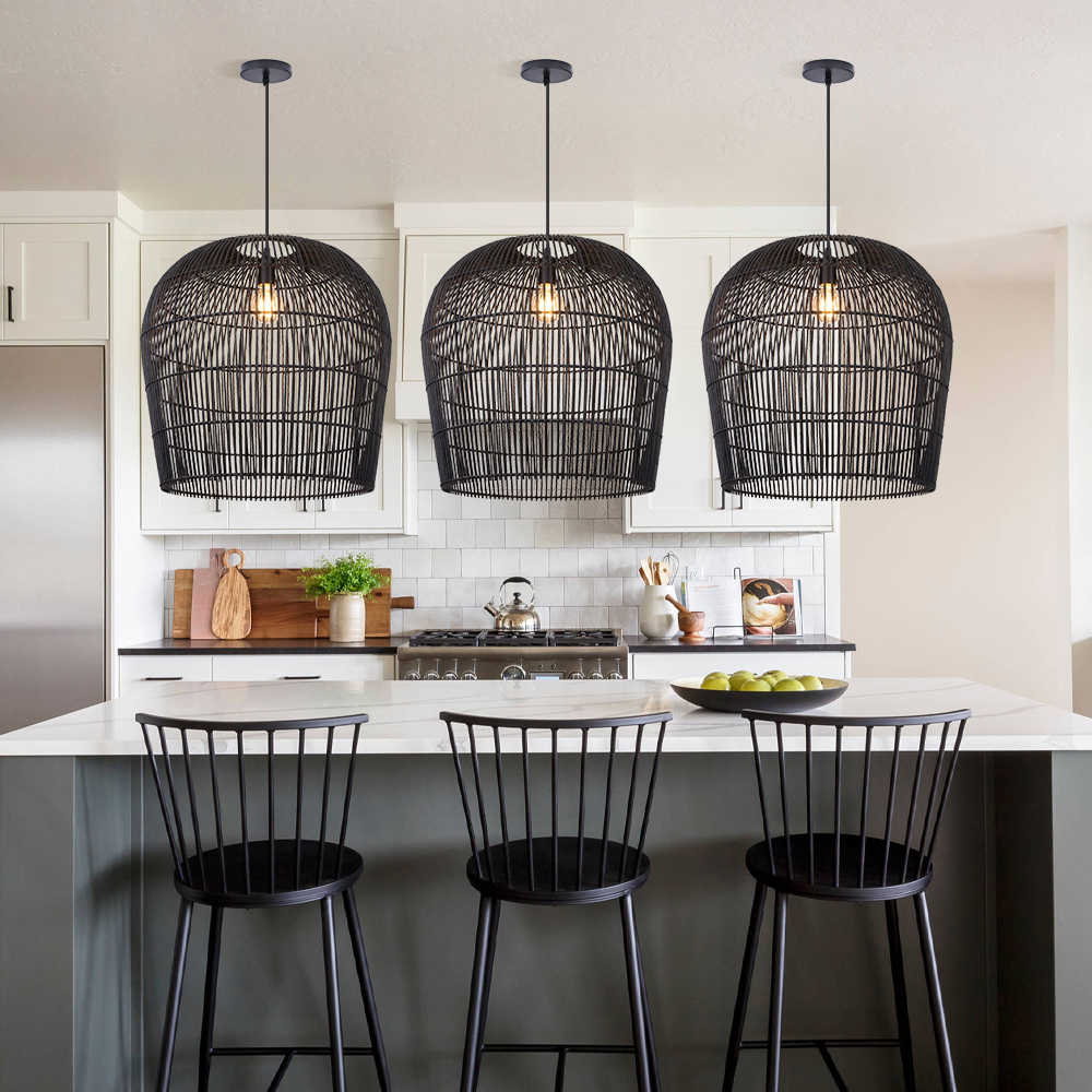 Coastal Chic Rattan Lighting Natural Handwoven Pendant Lamp Shade