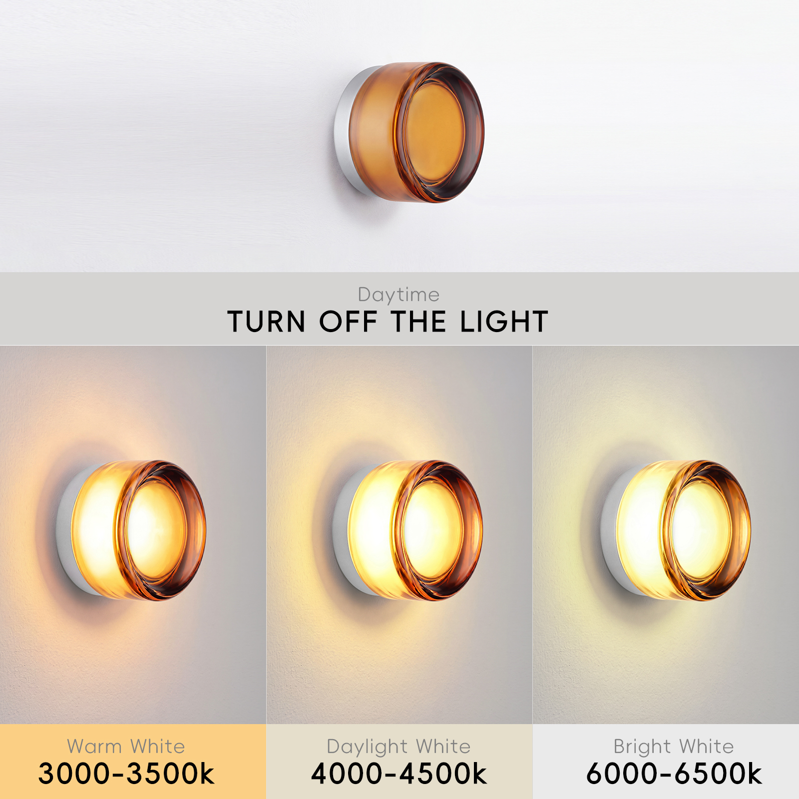 Round Glass Wall Lamp French-style Hallway Ceiling Light