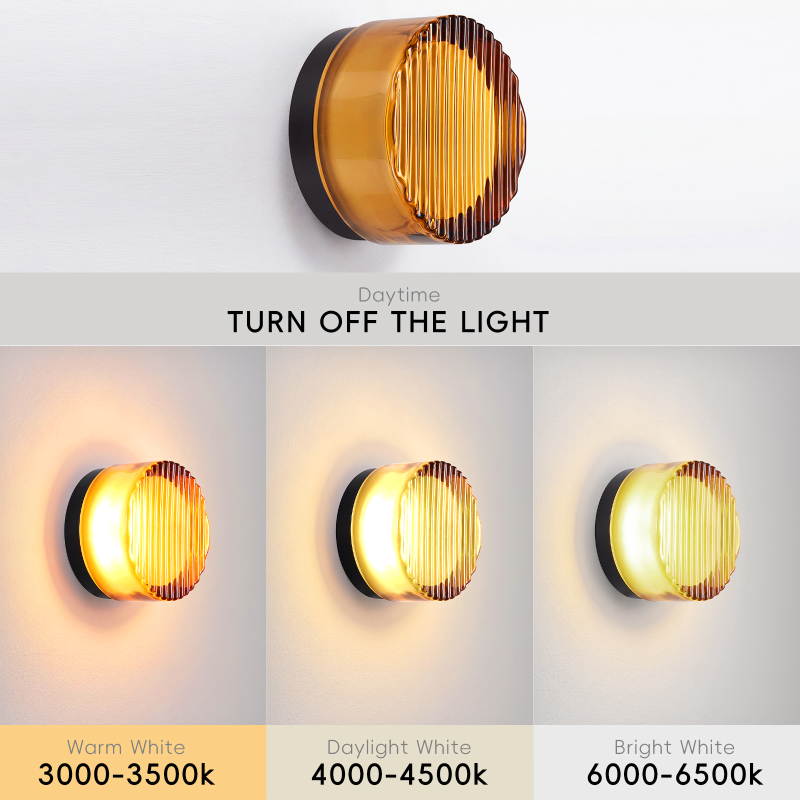 Round Glass Wall Lamp French-style Hallway Ceiling Light