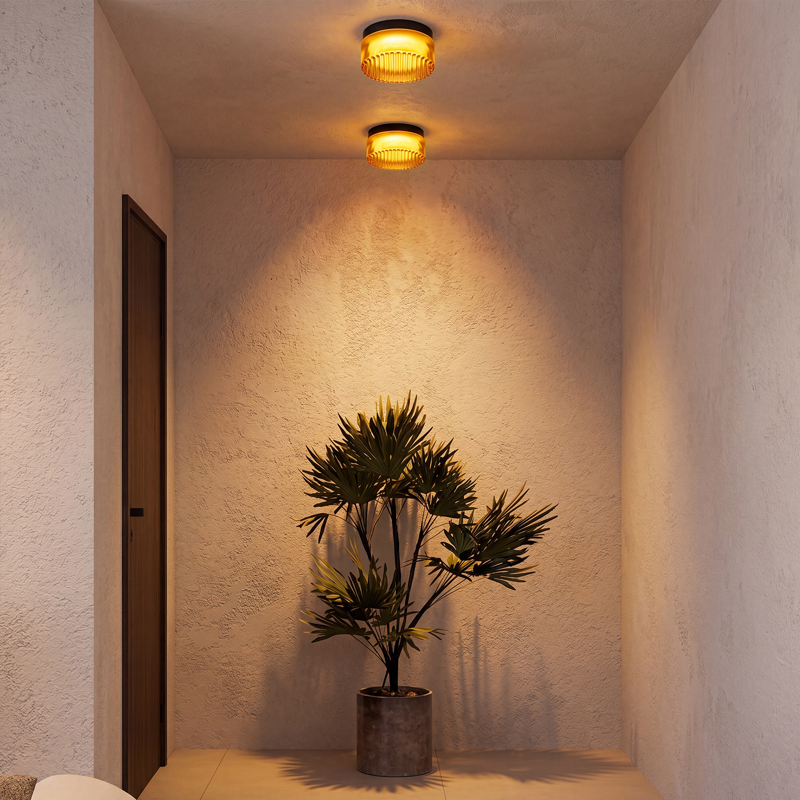 Round Glass Wall Lamp French-style Hallway Ceiling Light