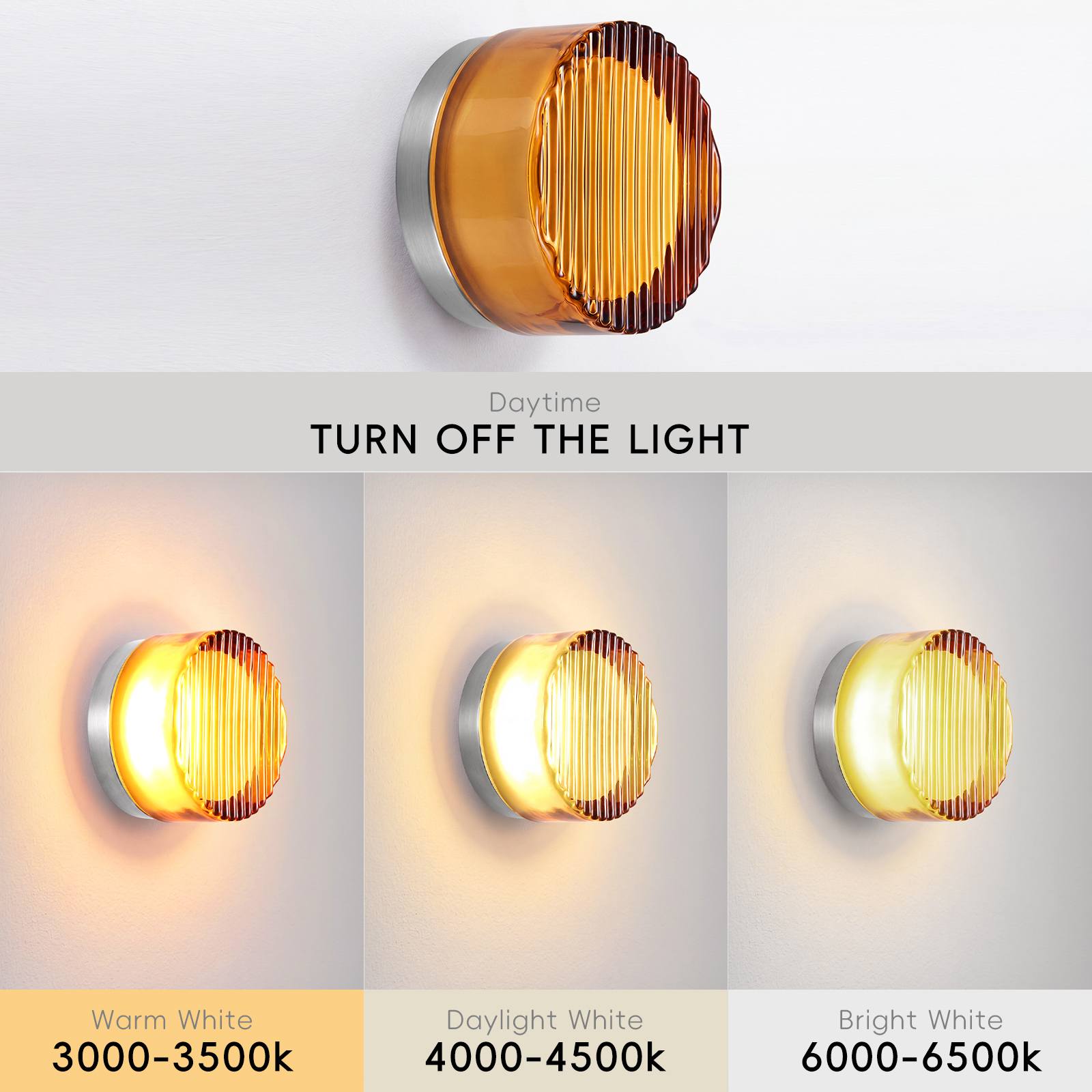Round Glass Wall Lamp French-style Hallway Ceiling Light