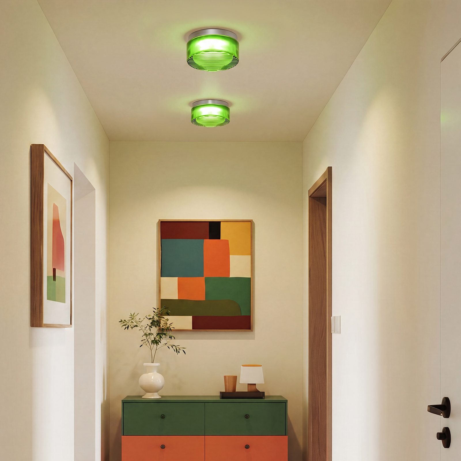 Round Glass Wall Lamp French-style Hallway Ceiling Light