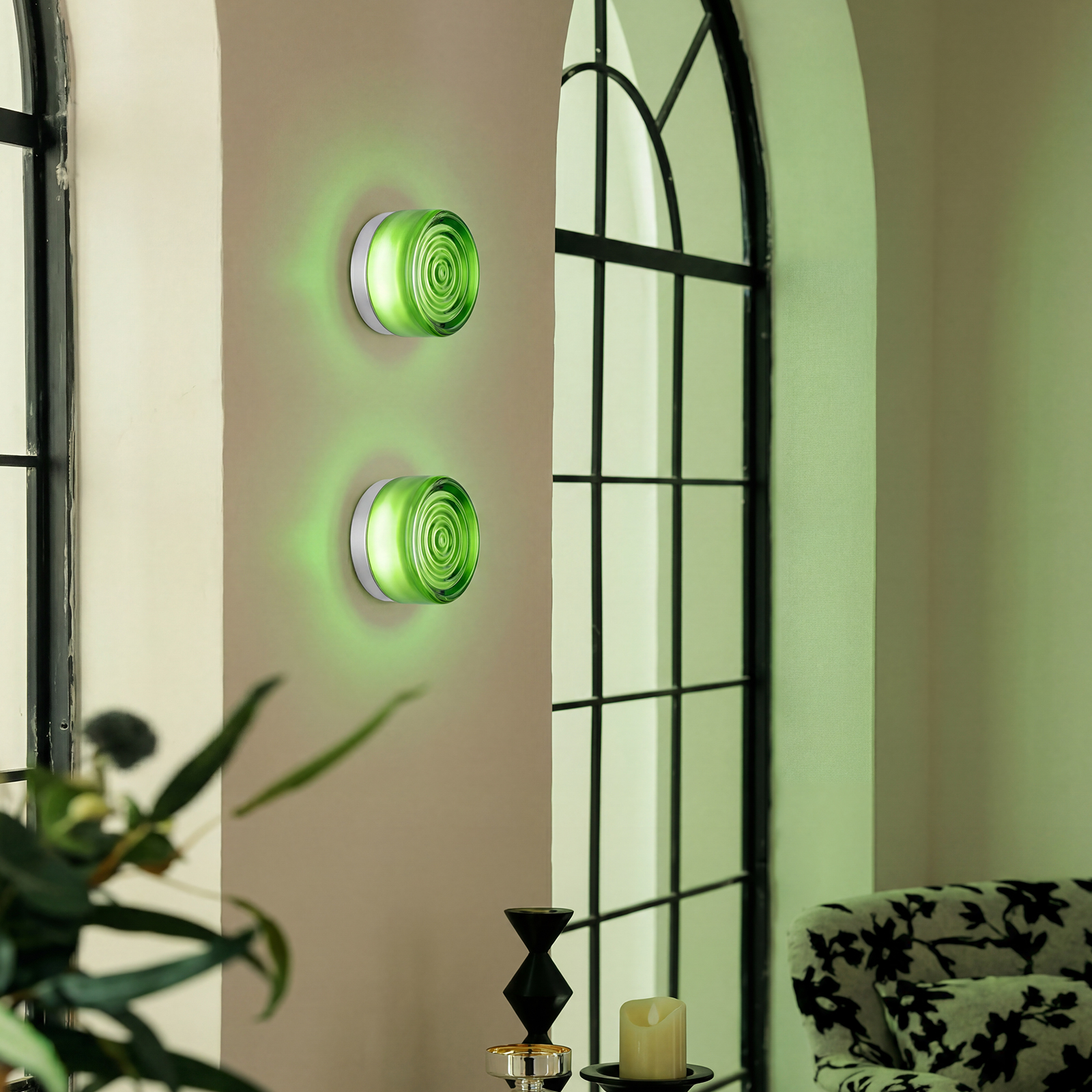 Round Glass Wall Lamp French-style Hallway Ceiling Light