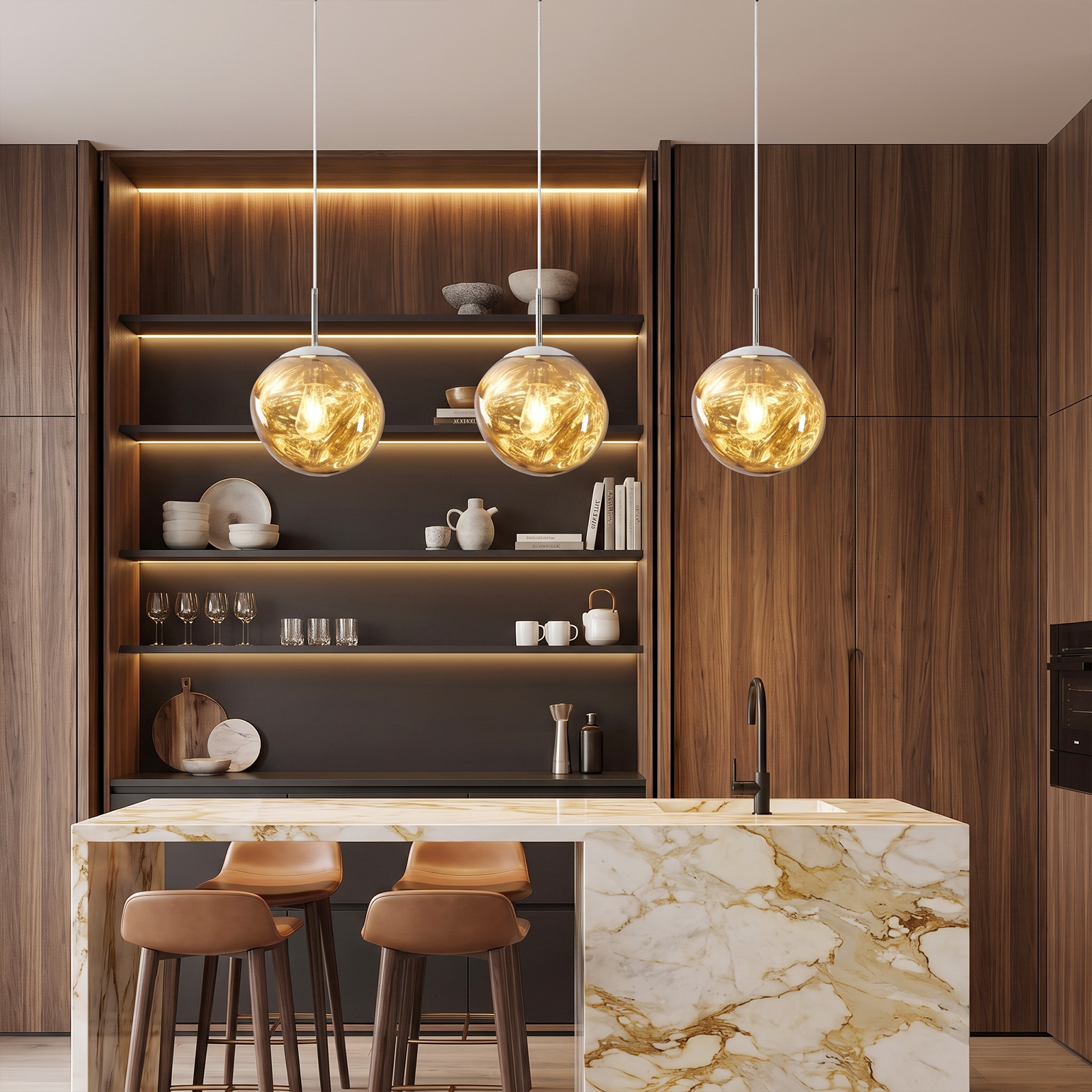 Modern Stairwell Cluster Chandeliers Minimalist Living Dining Room Round Small Pendant Light