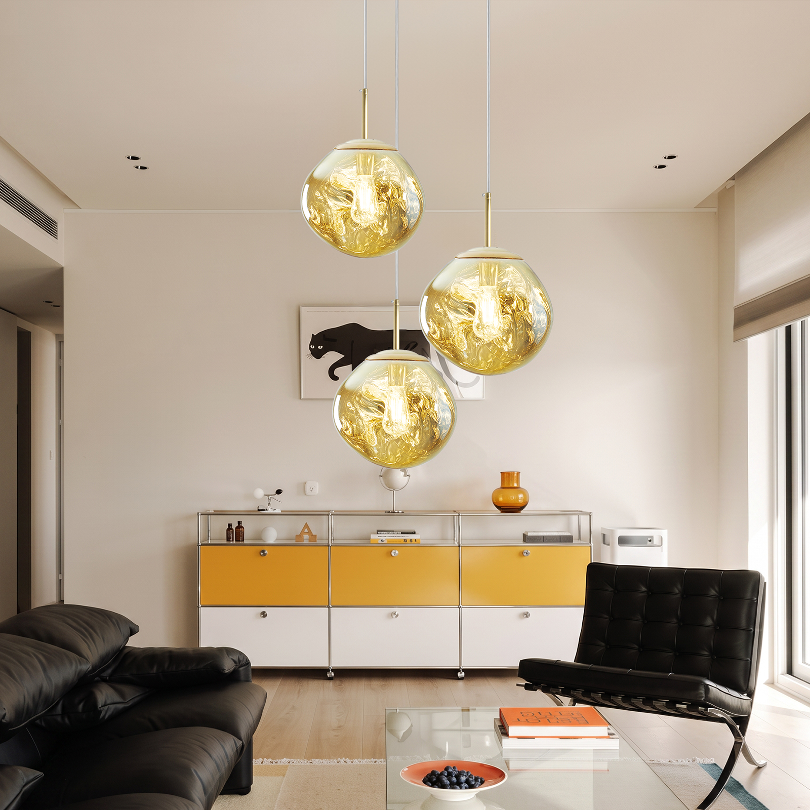 Modern Stairwell Cluster Chandeliers Minimalist Living Dining Room Round Small Pendant Light