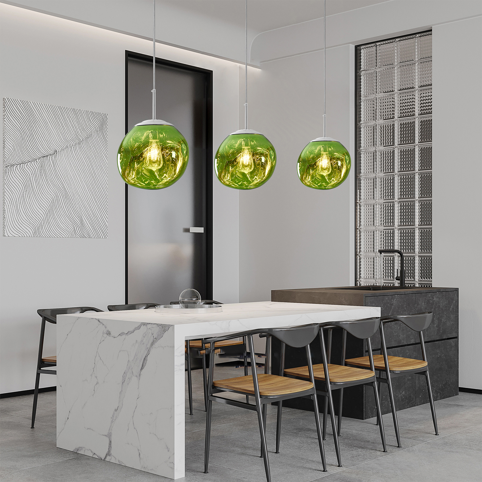 Modern Stairwell Cluster Chandeliers Minimalist Living Dining Room Round Small Pendant Light