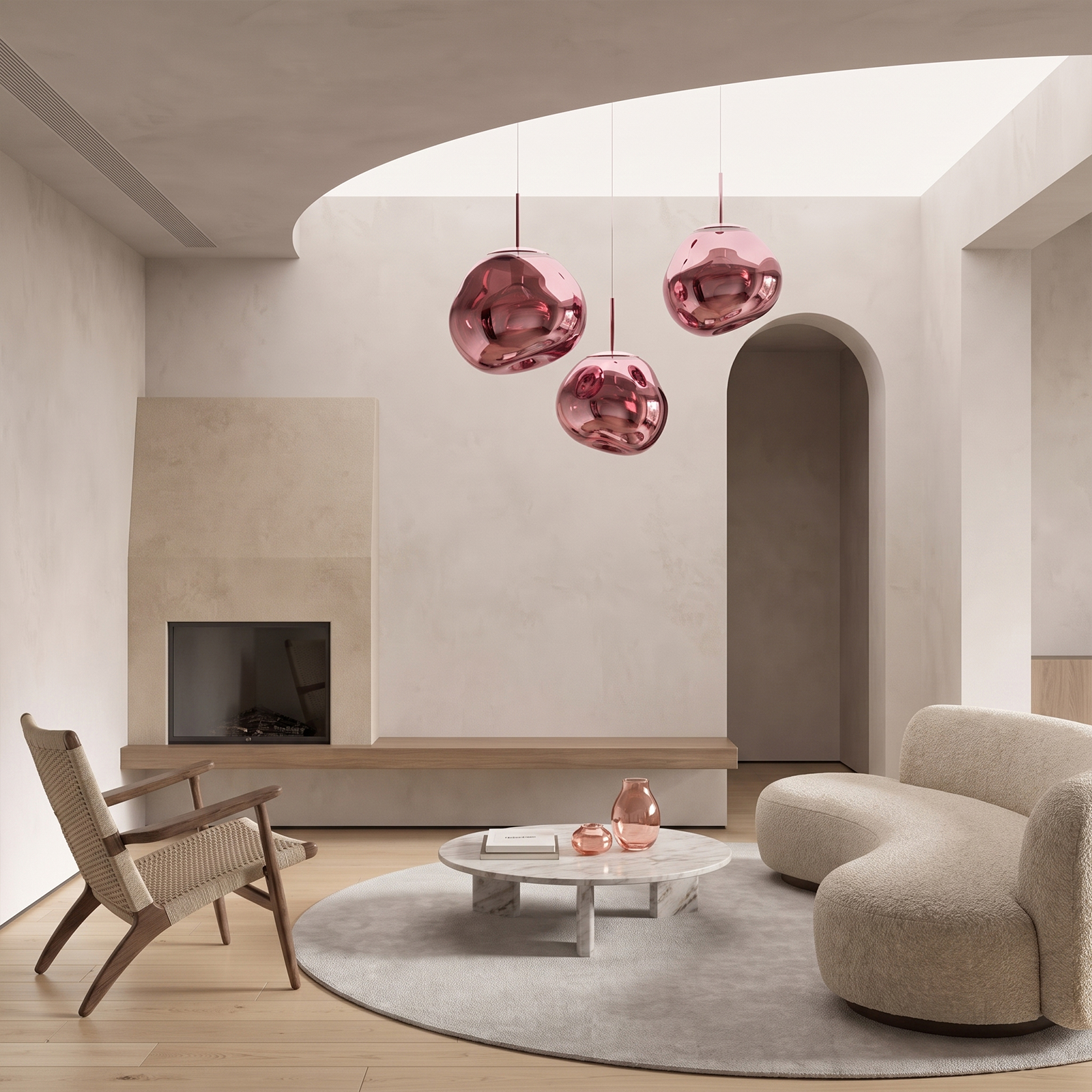 Modern Stairwell Cluster Chandeliers Minimalist Living Dining Room Round Small Pendant Light