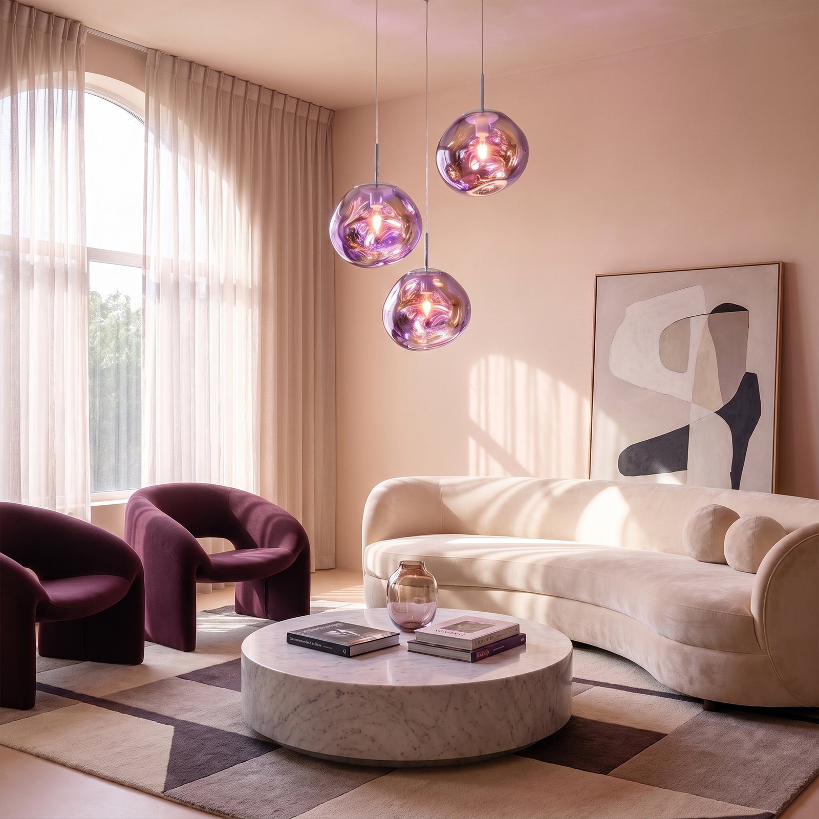 Modern Stairwell Cluster Chandeliers Minimalist Living Dining Room Round Small Pendant Light
