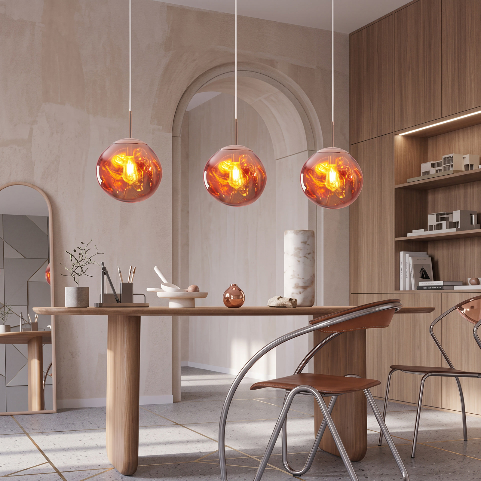 Modern Stairwell Cluster Chandeliers Minimalist Living Dining Room Round Small Pendant Light