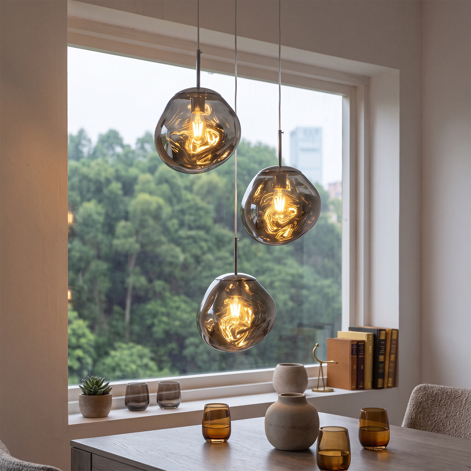 Modern Stairwell Cluster Chandeliers Minimalist Living Dining Room Round Small Pendant Light