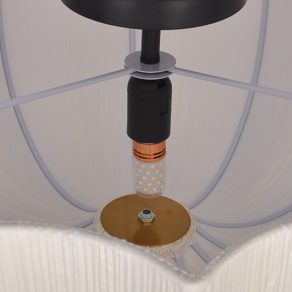 Mid-Century Wabi-Sabi Style Pleated Fabric Ceiling Light for Restaurants Living Rooms