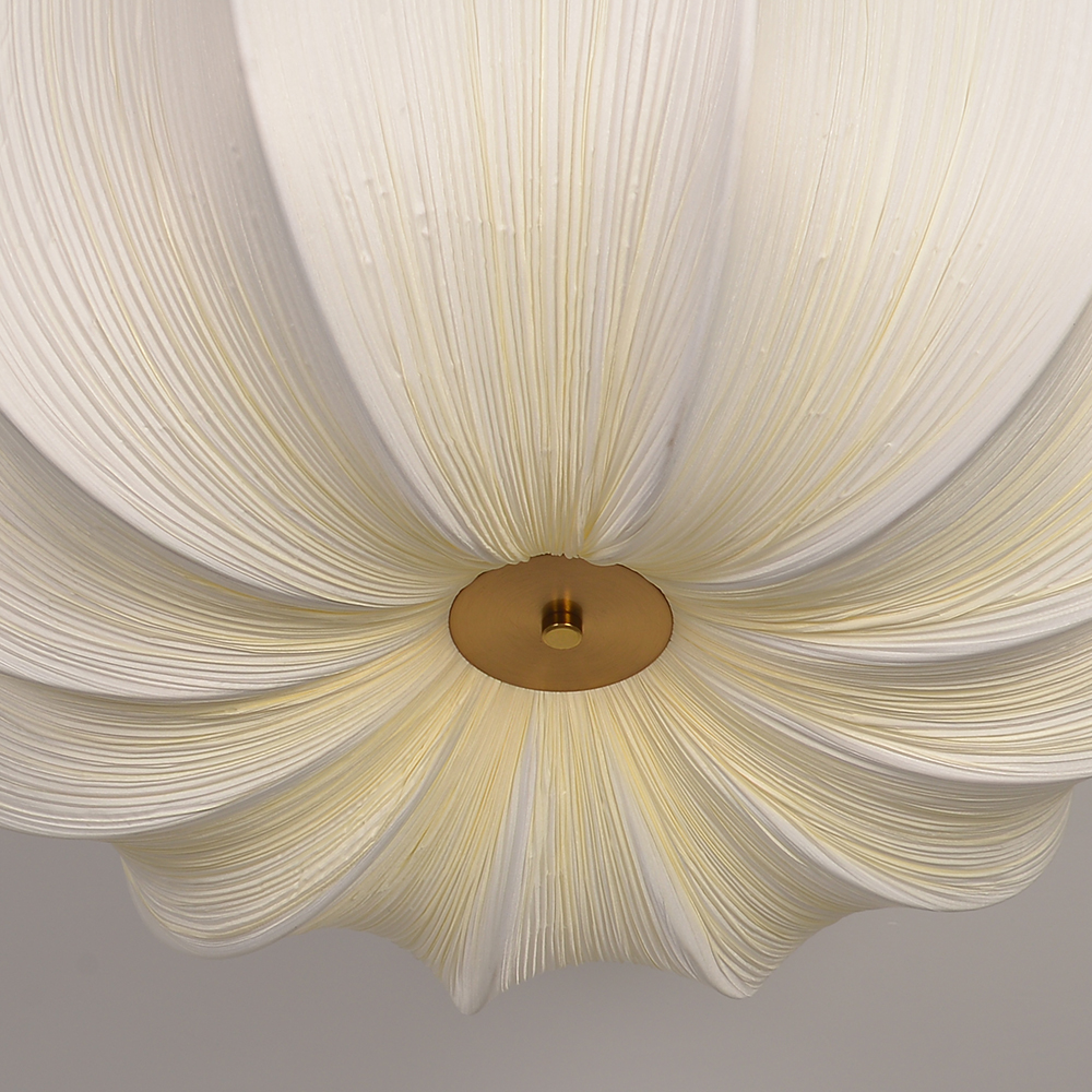 Mid-Century Wabi-Sabi Style Pleated Fabric Ceiling Light for Restaurants Living Rooms