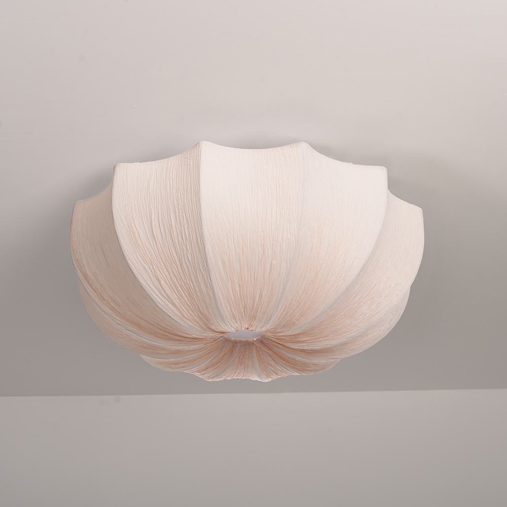 Mid-Century Wabi-Sabi Style Pleated Fabric Ceiling Light for Restaurants Living Rooms