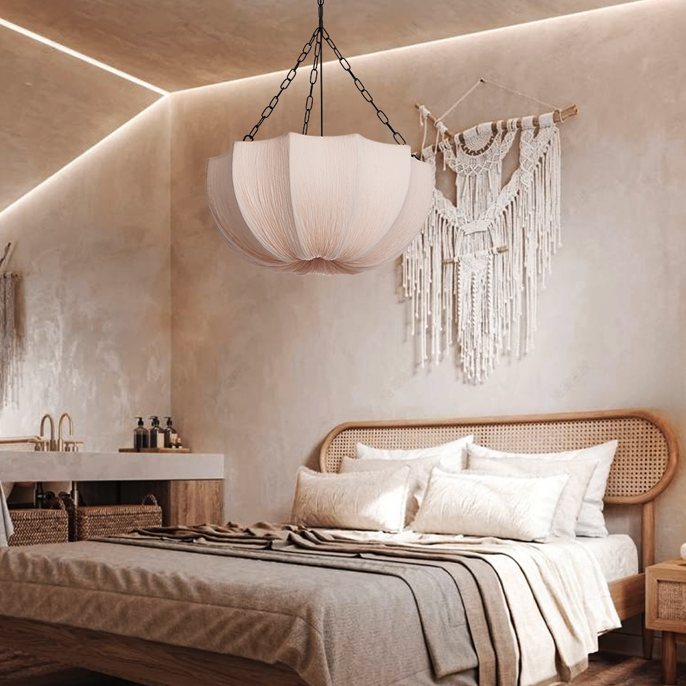 50% OFF Clearance French Vintage Fabric Pendant Light Wabi-sabi Dining Room Decorative Lamps