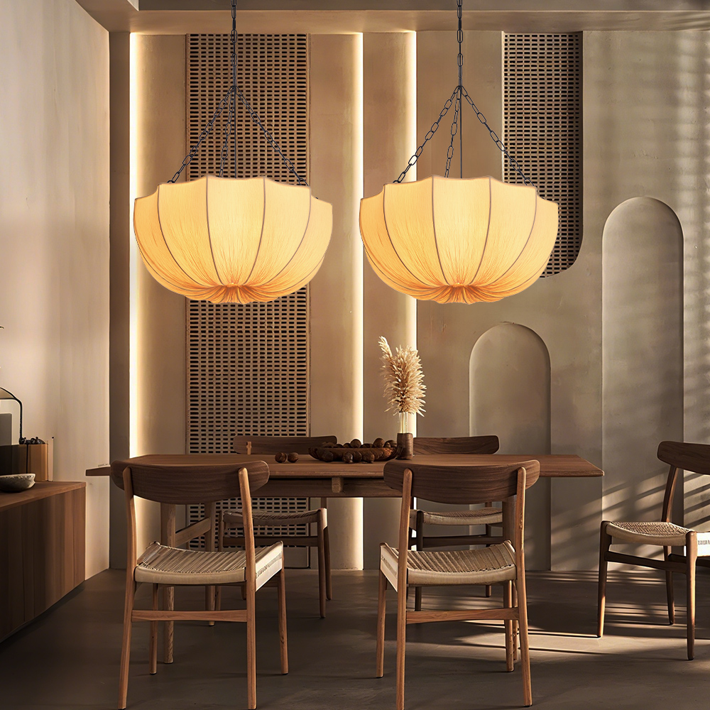 50% OFF Clearance French Vintage Fabric Pendant Light Wabi-sabi Dining Room Decorative Lamps