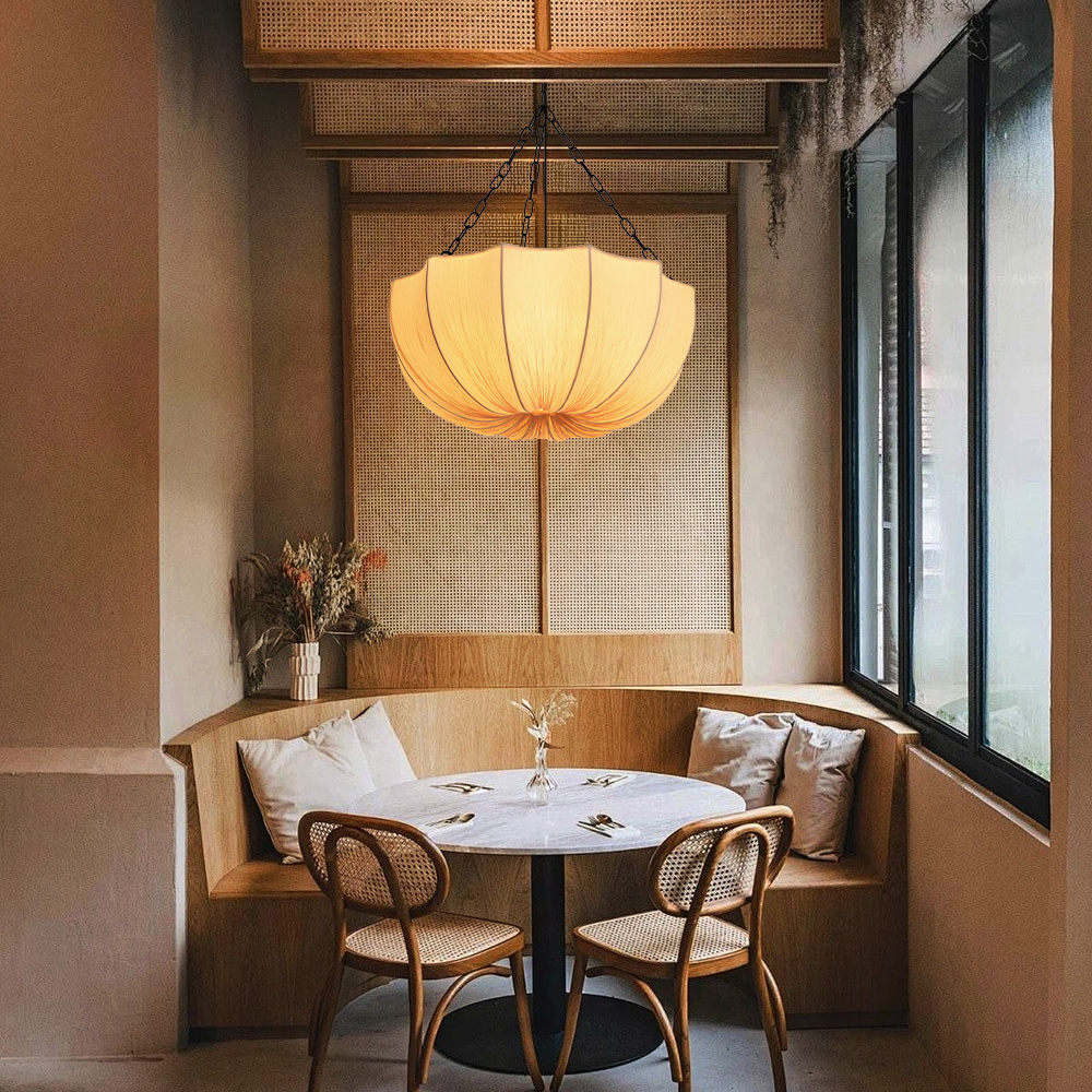 50% OFF Clearance French Vintage Fabric Pendant Light Wabi-sabi Dining Room Decorative Lamps