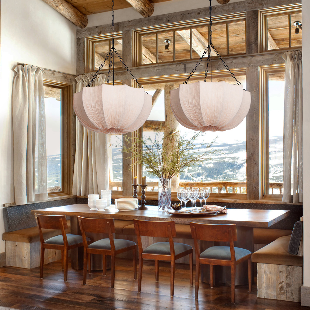 50% OFF Clearance French Vintage Fabric Pendant Light Wabi-sabi Dining Room Decorative Lamps