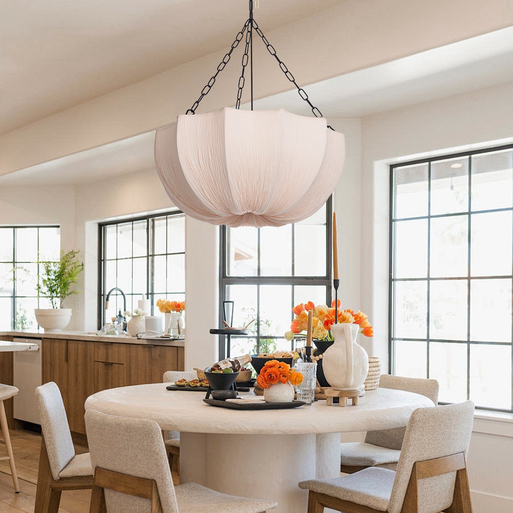 50% OFF Clearance French Vintage Fabric Pendant Light Wabi-sabi Dining Room Decorative Lamps