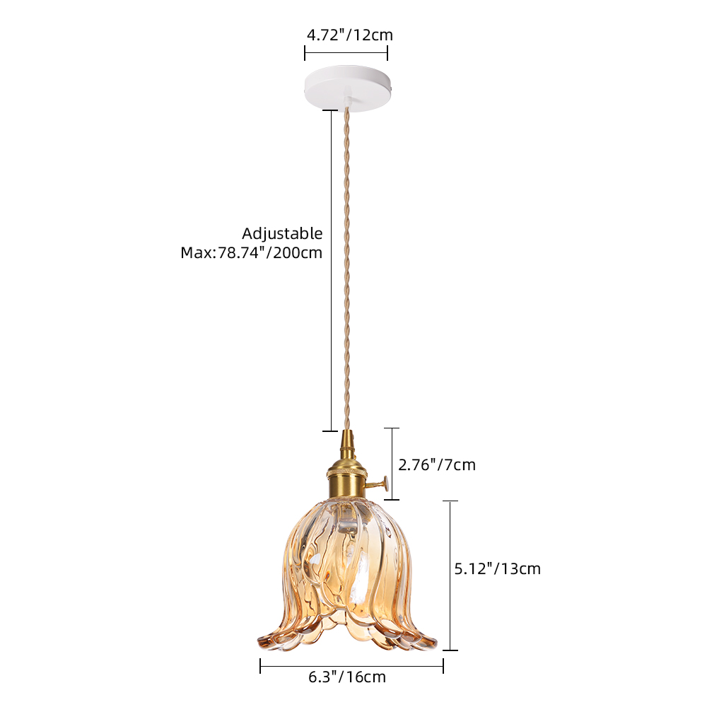 French Mini Chandeliers Small Flower Core Glass Pendant Light for Dining Room Bedroom