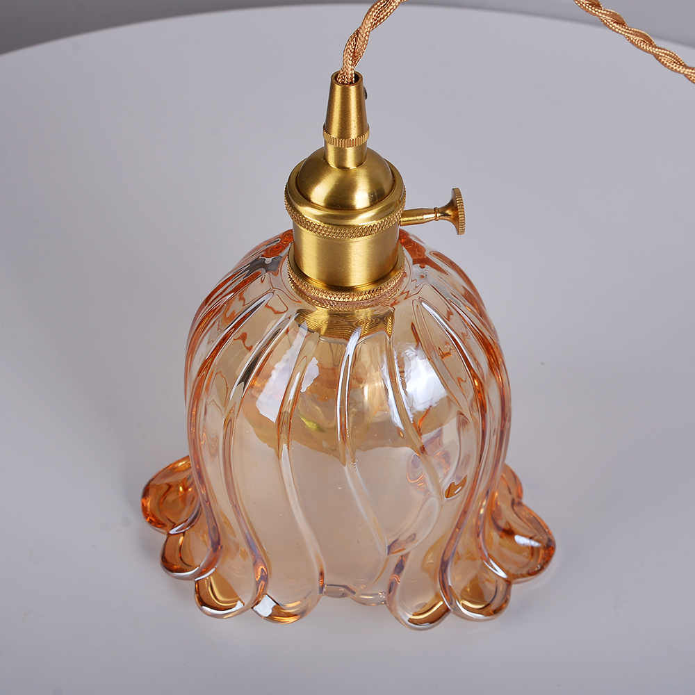 French Mini Chandeliers Small Flower Core Glass Pendant Light for Dining Room Bedroom