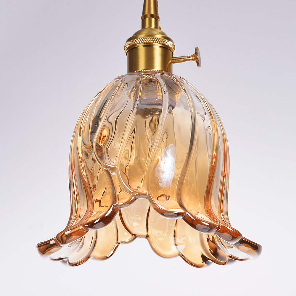 French Mini Chandeliers Small Flower Core Glass Pendant Light for Dining Room Bedroom