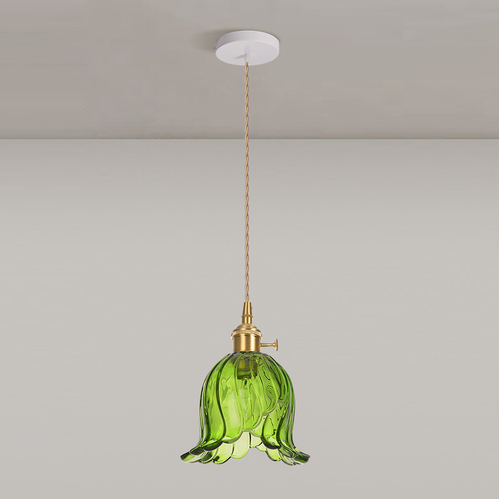 French Mini Chandeliers Small Flower Core Glass Pendant Light for Dining Room Bedroom