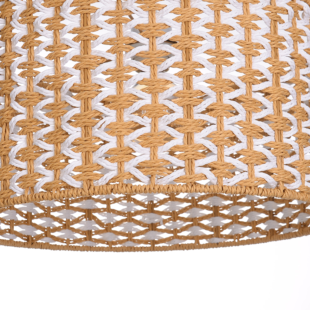 Bohemian Style Handwoven Paper Rope Pendant Lamp for Dining Room