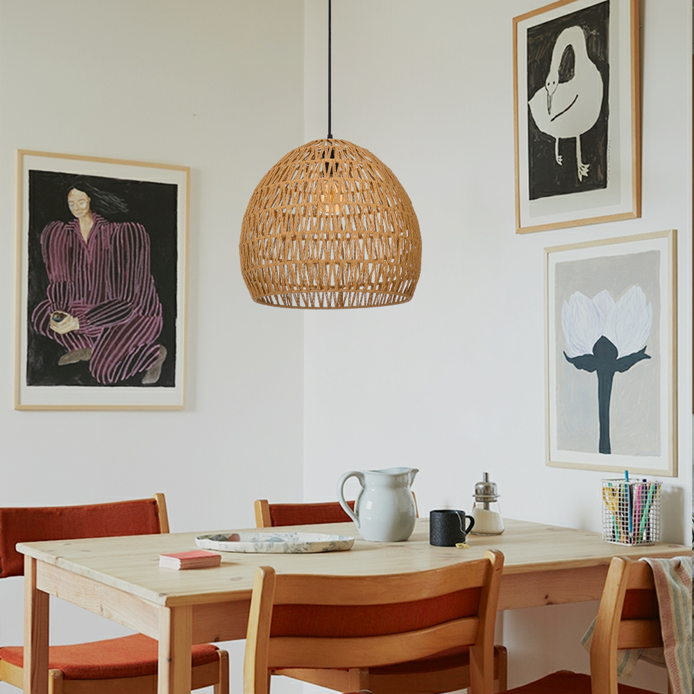 Dining Room Decor Rope Pendant Light Creative Rope Woven Lampshade