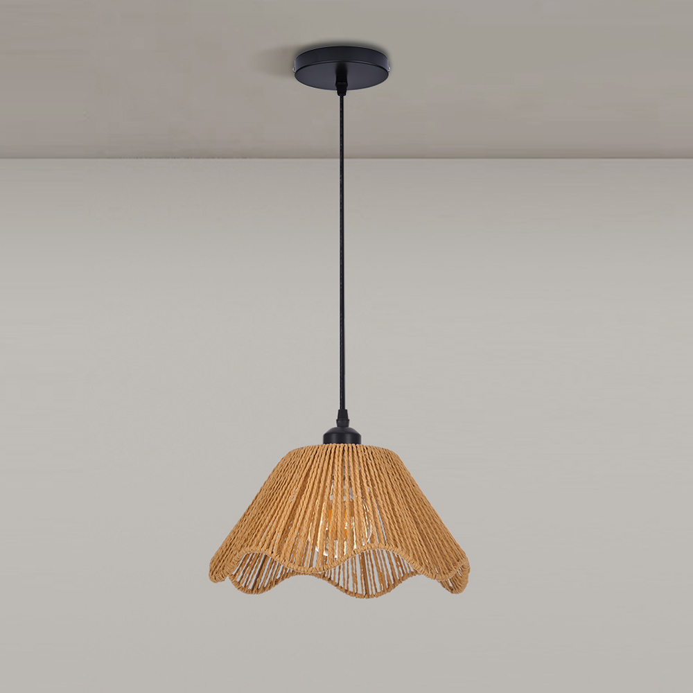 Natural Woven Rope Pendant Lamp Shad for Living Room, Bedroom, Kitchen, Hallways