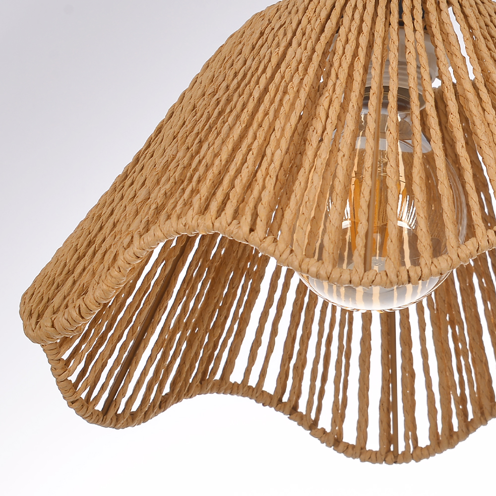 Natural Woven Rope Pendant Lamp Shad for Living Room, Bedroom, Kitchen, Hallways