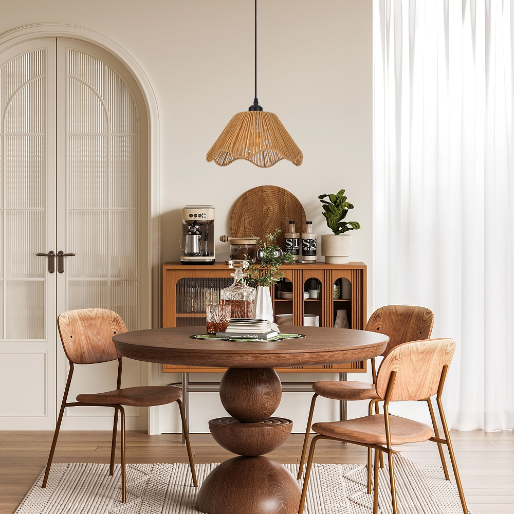 Natural Woven Rope Pendant Lamp Shad for Living Room, Bedroom, Kitchen, Hallways