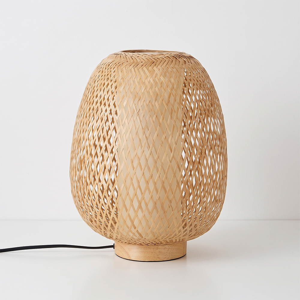 Japanese-inspired Bamboo Nightlight Table Lamp for Guesthouses & Bedrooms