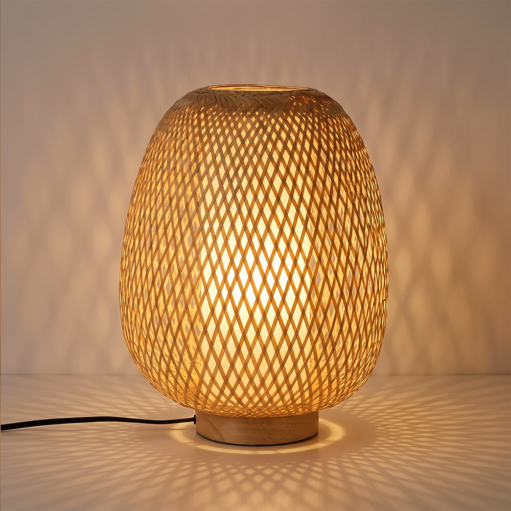 Japanese-inspired Bamboo Nightlight Table Lamp for Guesthouses & Bedrooms